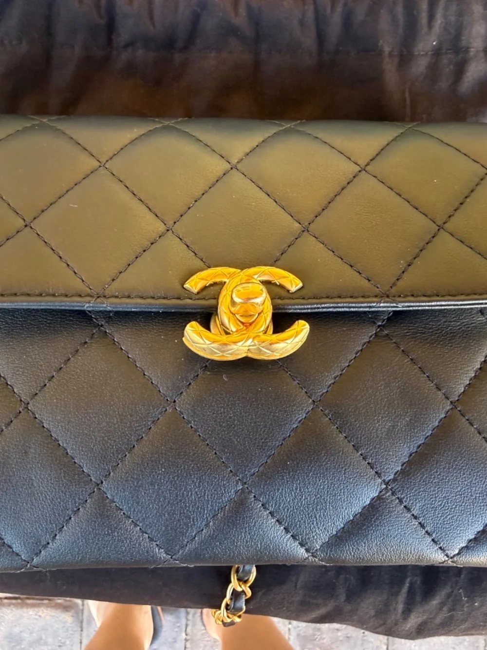 Chanel lambskin Quilted small chain flap